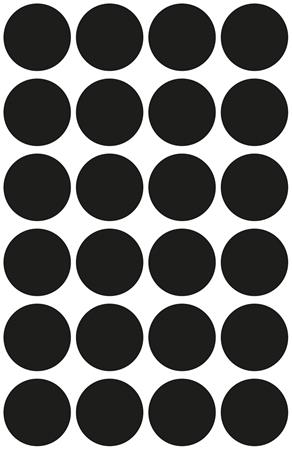 Etikett, 18 mm, kör, AVERY ZWECKFORM, fekete, 96 etikett/csomag